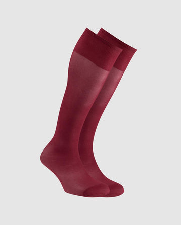 Calcetines altos en granate