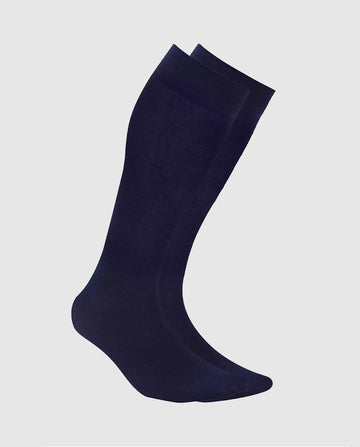 Calcetines microchasmere altos en azul marino