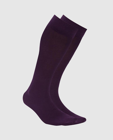 Calcetines microchasmere altos en morado
