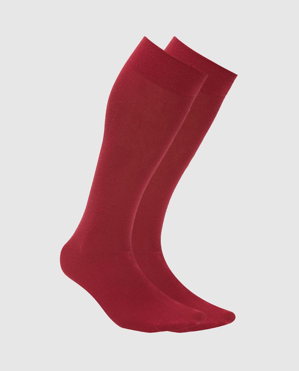 Calcetines microcasmere altos en burdeos